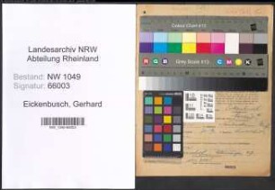 Entnazifizierung Gerhard Eickenbusch , geb. 08.01.1904 (Holzmeister)