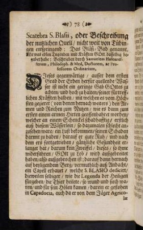 78-90, Scatebra S. Blafii, oder Beschreibung der nutzlichen Quell