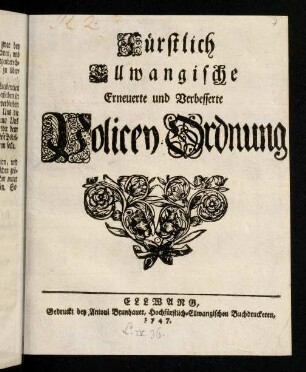 1-46, Policey Ordnung