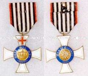 Königlicher Kronen-Orden, Kreuz der 3. Klasse mit dem Genfer Kreuz, am Erinnerungsband