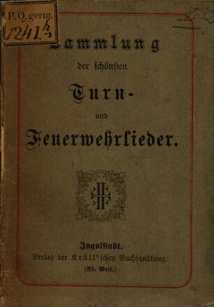 Sammlung der schönsten Turn- und Feuerwehrlieder