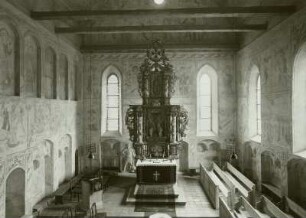 Briesen (Spreewald). Dorfkirche, Inneres, Blick zum Altar