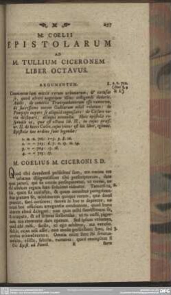 M. Coelii Epistolarum Ad M. Tullium Ciceronem Liber Octavus
