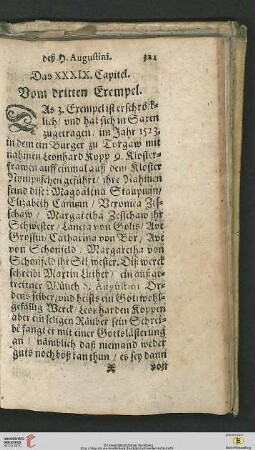 Das XXXIX. Capitel