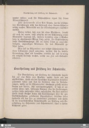 Beurtheilung und Prüfung der Schmieröle