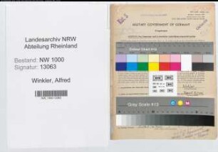 Entnazifizierung Alfred Winkler, geb. 08.10.1905 (Postbeamter)