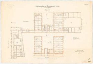Ministerium des Innern, Berlin Erweiterungsbau: Grundriss Zwischengeschoss, Erdgeschoss 1:100