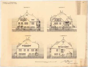 Paulus-Kirche und Pfarrhaus, Friedenshütte: Pfarrhaus, Ansichten 1:100