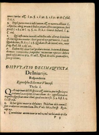 Disputatio Decimaquinta.