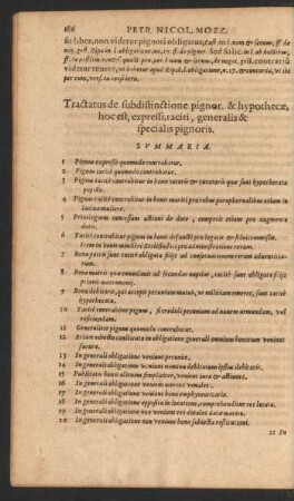 Tractatus de subdifinctione pignor, & hypothecae, hoc est, expessi, taciti, generalis & specialis pignoris.