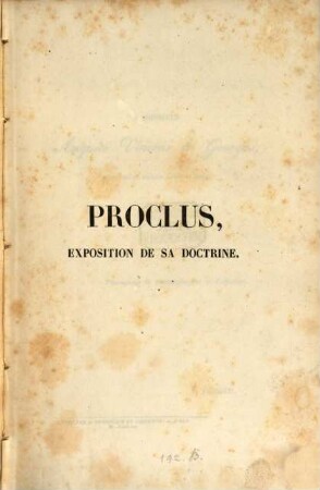 Proclus : exposition de sa doctrine
