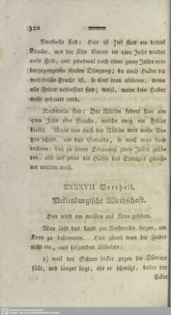 XXXXVII Vortheil. Mecklenburgische Wirthschaft
