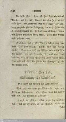XXXXVII Vortheil. Mecklenburgische Wirthschaft