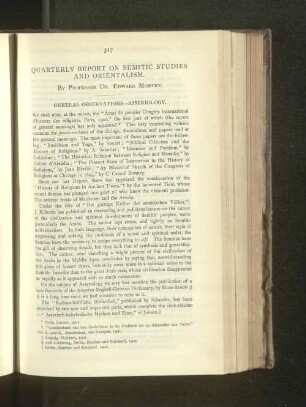 Quarterly Report on Semitic Studies and Orientalism.