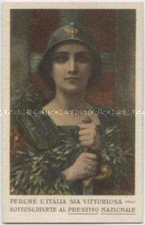 Postkarte mit Werbung für Italienische Kriegsanleihen