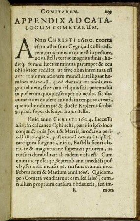 Appendix Ad Catalogum Cometarum.