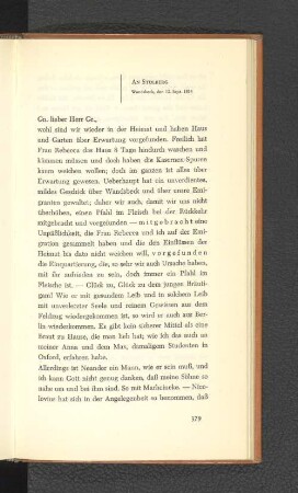An Stolberg Wandsbeck, den 12. September 1814