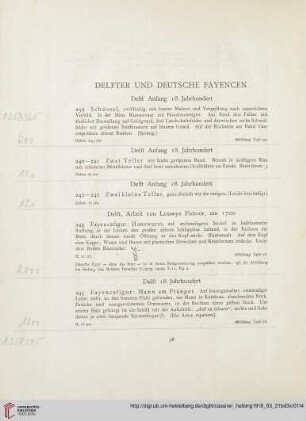 Delfter und deutsche Fayencen (Nr. 239-253)
