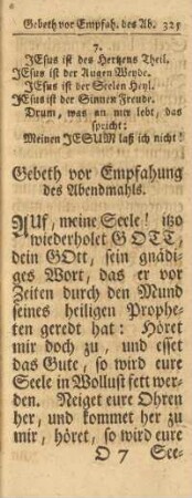 Gebeth vor Empfahung des Abendmahls