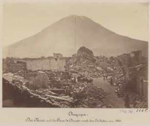 Die Kirche von San Antonio Abad de Miraflores in Arequipa nach dem Erdbeben von 1868