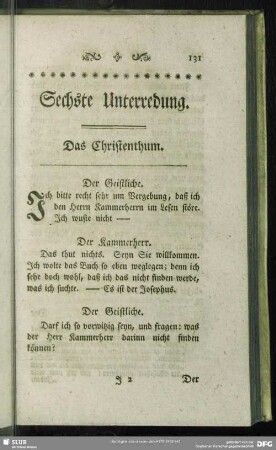 Sechste Unterredung. Das Christenthum