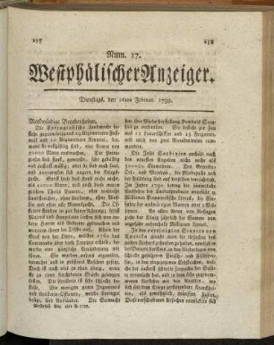 Num. 17. Diesntags, den 26ten Februar. 1799
