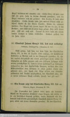 20) Churfürst Johann Georg's III. Tod wird verkündigt