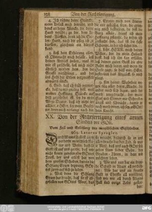 XX. Von der Rechtfertigung eines armen Sünders vor Gott.