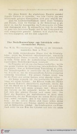 Eine Dunkelkammerlampe zum Entwickeln orthochromatischer Platten