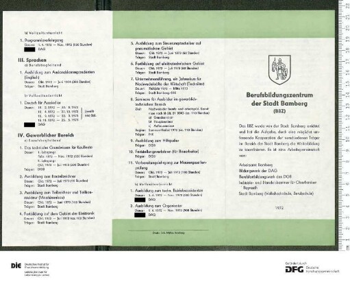 Programm Jahr 1972/1973