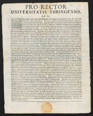 Pro-Rector Universitatis Tubingensis, Lect. Sal.