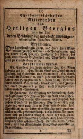 Churbajerischer Hof- und Staats-Calender. 1776