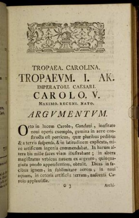 Tropaea. Carolina.