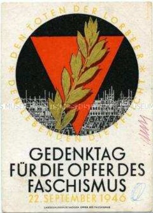 Postkarte zum Gedenktag für die Opfer des Faschismus