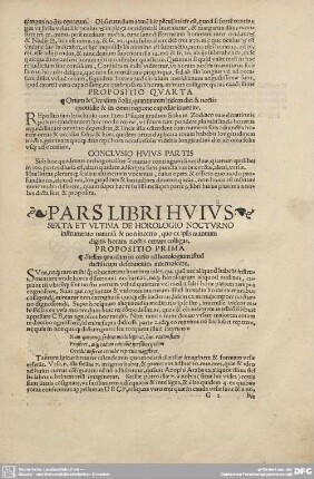 Pars Libri huius sexta er ultima de Horologio Nocturno instrumento...