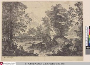 [Landschaft mit Jägern]