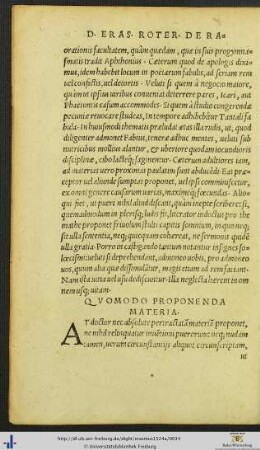 Quomodo Proponenda Materia