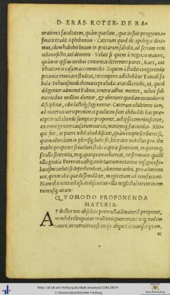 Quomodo Proponenda Materia
