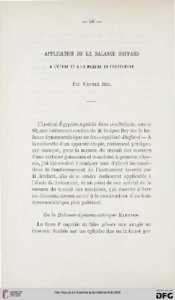2.Ser.7.1886: Application de la Balance Raffard : à l'étude et à la mesure du frottement