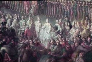 Der Festzug vor dem Pressburger Rathaus