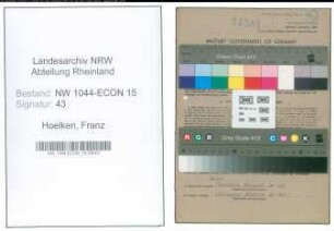 Entnazifizierung Franz Hoelken , geb. 10.06.1894 (Vorarbeiter)