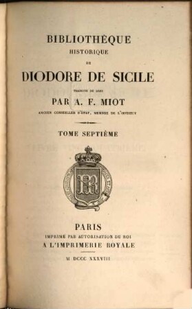 Bibliothèque historique de Diodore de Sicile, 7