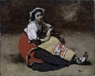 Sitzende Italienerin