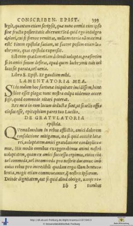 De Gratulatoria epistola