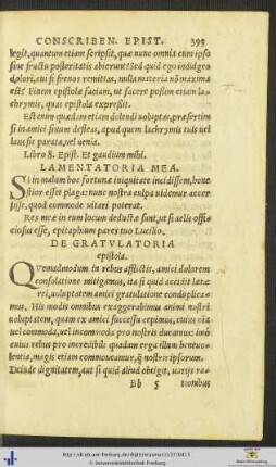 De Gratulatoria epistola