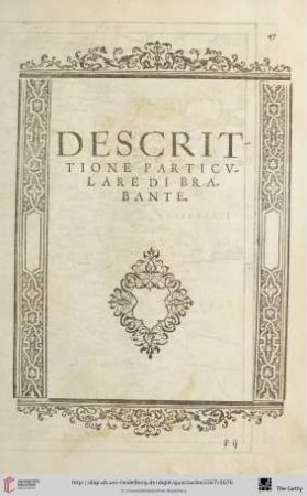 Descrittione particulare di Brabante