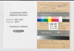 Entnazifizierung Wilhelm Lauterbach , geb. 24.06.1901 (Kaufm.Angets.)