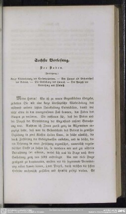 Sechste Vorlesung. Der Boden (Fortsetzung.)
