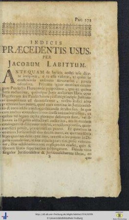 Indicis Praecedentis Usus, Per Jacobum Labittum.