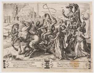Triumphwagen mit der Personifikation von Hochmut